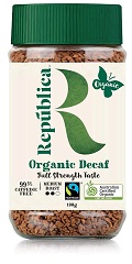 República Organic Decaf Instant Coffee, Cafe Instantaneo, Certified Organic, Fair Trade, Freeze Dried Instant Coffee - 100% Arabica, Naturally Decaffeinated Medium Roast (100g/3.53oz Jar)